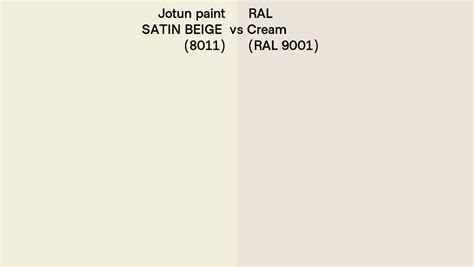 Jotun Paint Satin Beige 8011 Vs Ral Cream Ral 9001 Side By Side