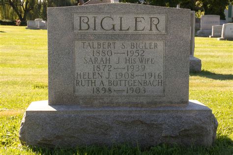 Helen Jennie Bigler 1908 1916 Find a Grave äreminne