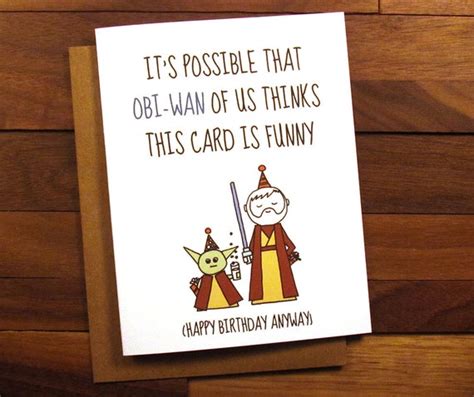 Funny Birthday Card Star Wars Birthday Card With Drink