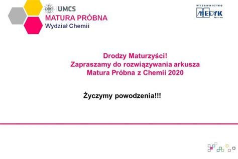 Matura Próbna z Chemii 2020 arkusz Marzec 2020 Aktualności