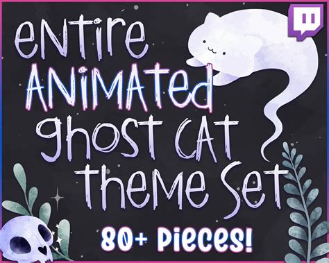 Entire Animated Ghost Cat Theme Set Twitch Streamer Bundle Etsy