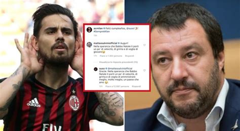 Salvini Contro Suso Su Instagram Sei Lento L Attaccante Del Milan