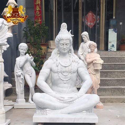 Home Decoration White Marble Indian Hindu God Lord Shiva Marble Stone