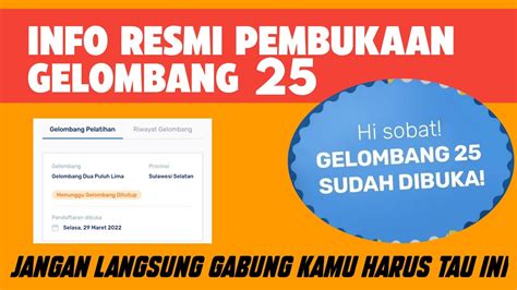 CEK SEKERANG RESMI PEMBUKAAN GELOMBANG 25 KARTU PRAKERJA Tutorial