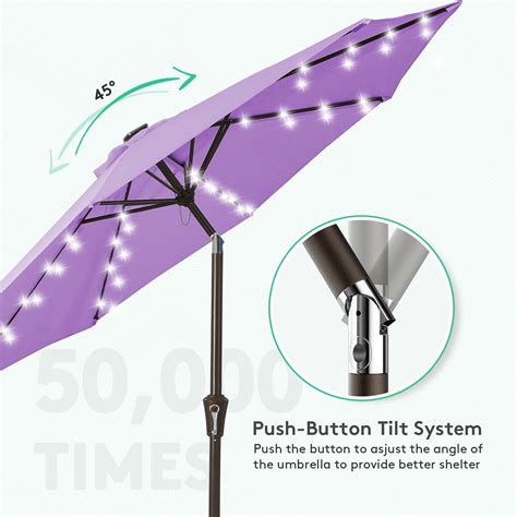 Snapklik Jearey Upgrade Ft Led Lighted Patio Umbrella Solar