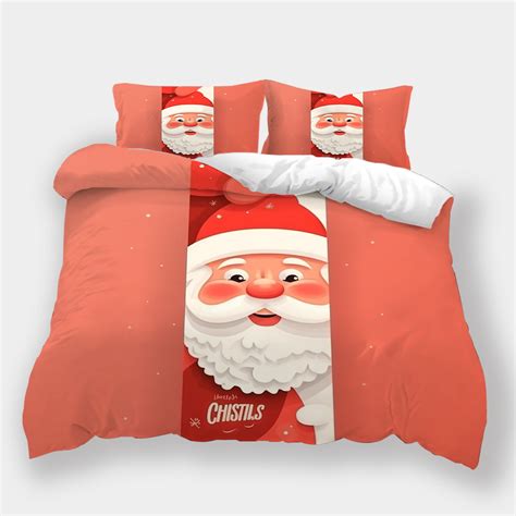 Christmas Comforter Cover Duvet Cover Set Cartoon Santa Claus