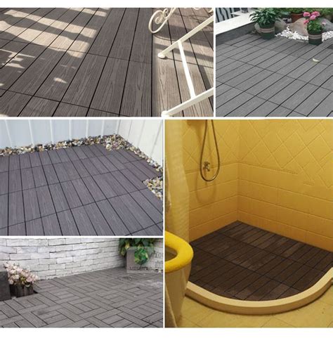 6 Piece Diy Composite Decking Tiles 30cm X30cm X 2 2cm Dark Grey Crazy Sales