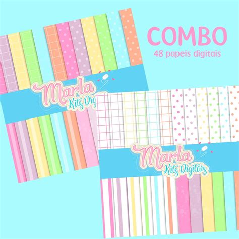 Combo Kit Papel Digital Candy Colors Elo7 Produtos Especiais