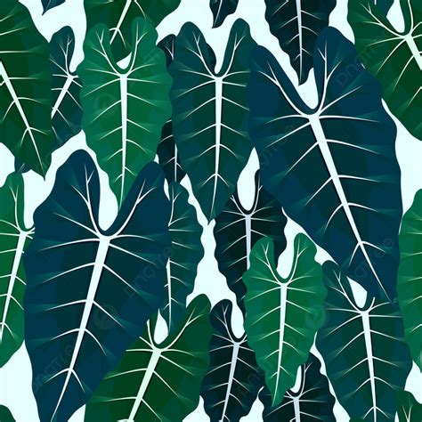 Seamless Pattern With Tropical Leaves Background Floral Plant Summer