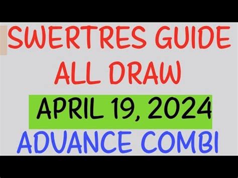 ADVANCE COMBI ALL DRAW GUIDE PCSO STL SWERTRES 3DLOTTO YouTube