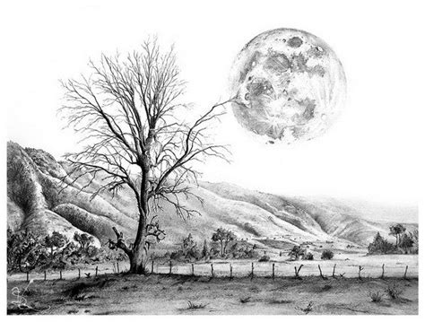 Moonlight Scenery Drawing Pencil Shading - Harcrateremtettek