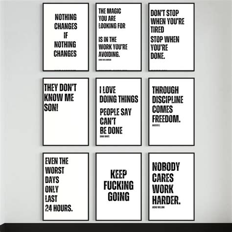 Motivational Posters Set of 9 Printables Office Decor for Men or Women ...