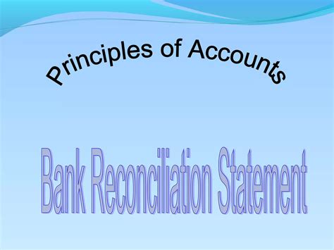 Bank Reconciliation Statement Ppt