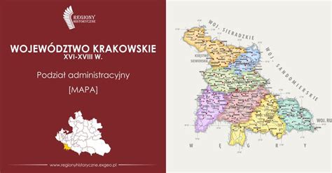 Woj Krakowskie Podzia Administracyjny Xvi Xviii W Mapa