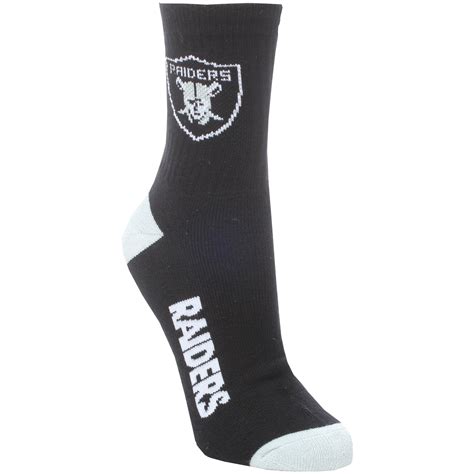 Oakland Raiders Womens Black Team Logo Crew Socks