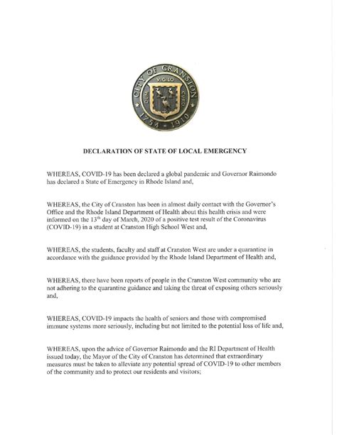 Emergency Declaration