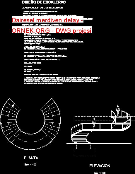 D Teknik Merdiven Dwg Projesi Autocad Projeler Hot Sex Picture