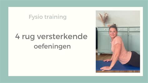 Rug Versterkende Oefeningen Fysio Training Youtube