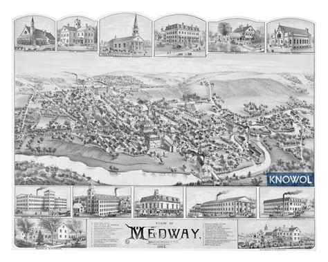 Beautifully Detailed Map Of Medway Massachusetts From 1887 Knowol