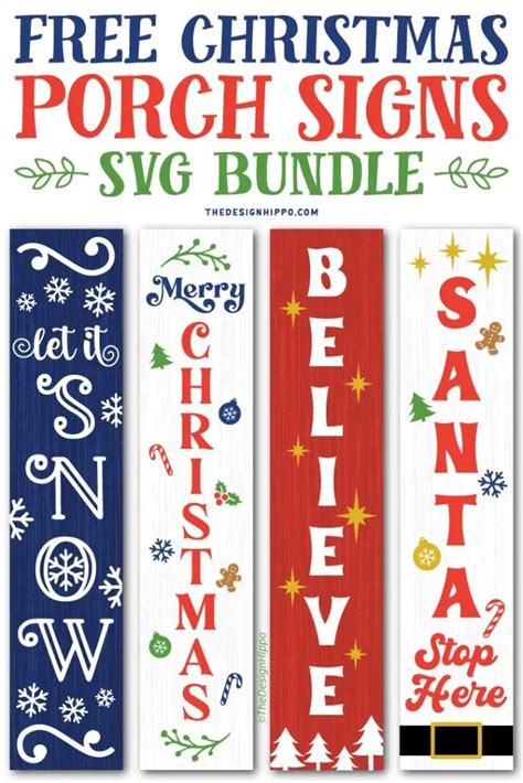 Free Christmas Porch Sign Svg Cut Files For Cricut