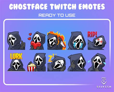 Ghostface 10 Horror Emotes Pack For Twitch Youtube And Discord Etsy