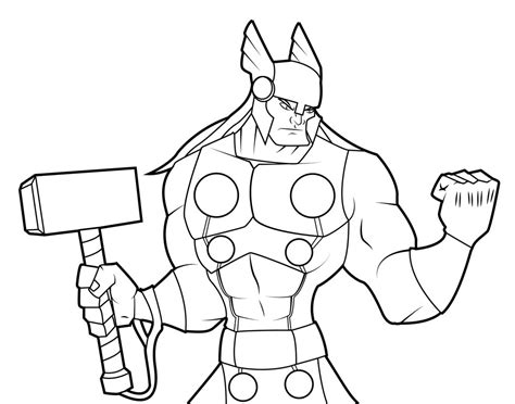 Thor Cartoon Drawing at GetDrawings | Free download