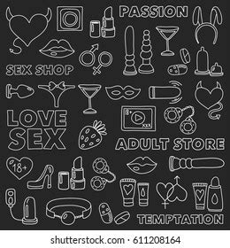 Sex Toys Set Vector Illustration Stock Vector Royalty Free