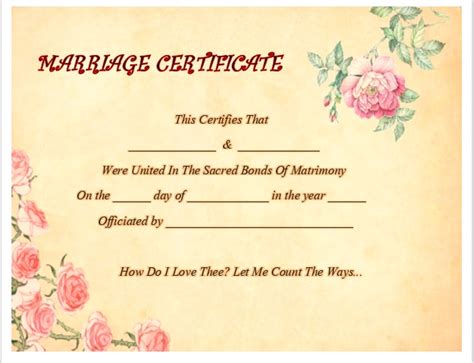 Free Printable Vintage Marriage Certificate – Telegraph