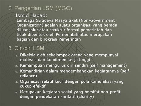 Topik Perkuliahan Lembaga Swadaya Masyarakat Lsm