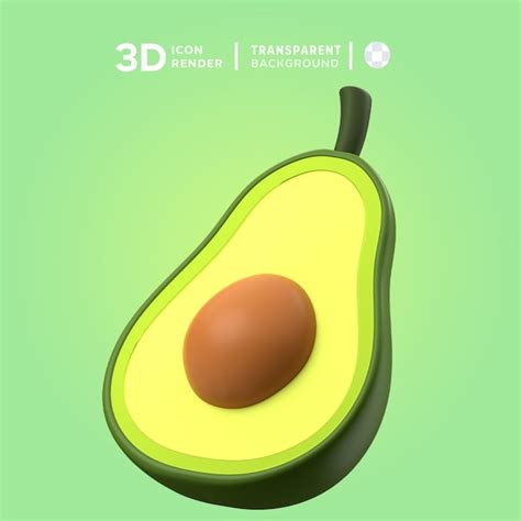 Premium Psd Avocado D Illustration Rendering