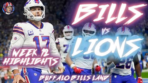 BILLS VS LIONS Week 12 2022 Thanksgiving Josh Allen Co Win In