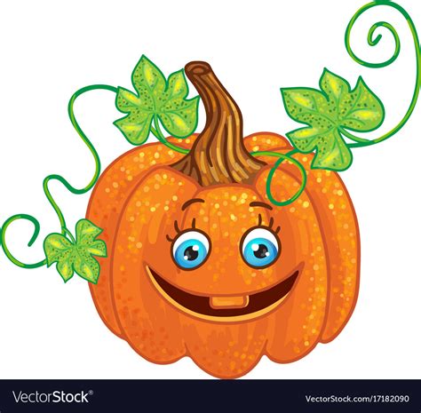 Halloween Character Pumpkin Isolated One Vector Image