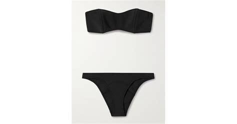 Lisa Marie Fernandez Natalie Strapless Neoprene Bikini In Black Lyst