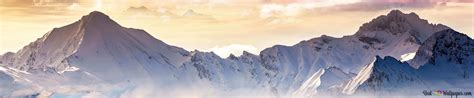 Snowy Mountain Sunrise 4K wallpaper download