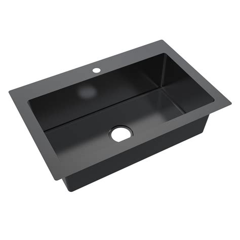 Bala Black Stainless Steel Dual Mount Single Bowl Sink Home Outlet