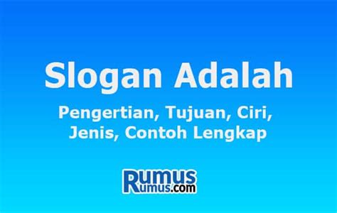 Jenis Slogan Dan Contohnya