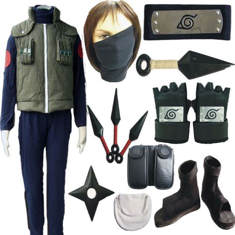 Naruto Hatake Kakashi Sensei Cosplay Costume Full Set Free Shipping