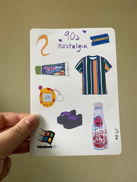 90er Jahre Nostalgie Sticker Sheet Etsy