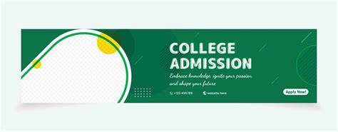 cover social media banner design abstract background admission college ...