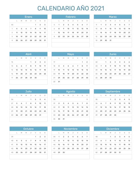 Calendario 2021 Por Semanas Numeradas Imagesee