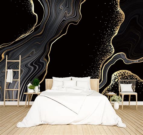 Black And Gold Wallpaper Room