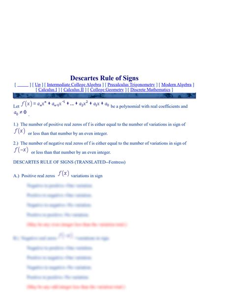 Solution Descartes Rule Of Signs Studypool