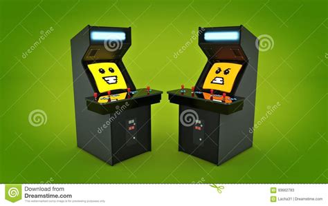 Vintage Arcade Game Machine. Stock Illustration - Illustration of ...