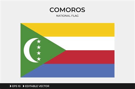 Ilustração Da Bandeira Nacional De Comores Vetor Premium