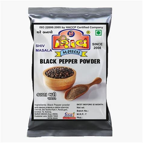 Shiv Masala Spicy Black Pepper Powder Packaging Type Packet Packaging Size 10g At Best Price