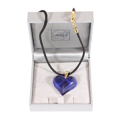 Lalique Collier Pendentif C Ur Bleu Ref Joli Closet