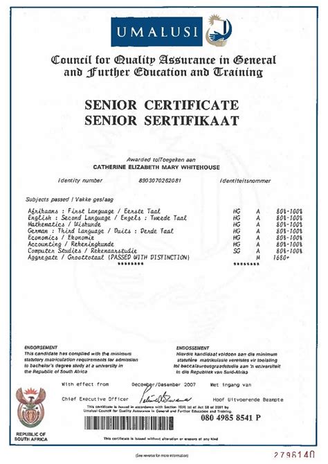 Types Of Matric Certificates