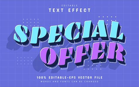 Oferta Especial Efecto De Texto De Estilo 3d Moderno Editable Vector