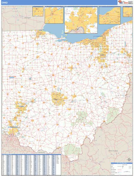 Ohio Zip Code Wall Map Basic Style By MarketMAPS | Maps Of Ohio