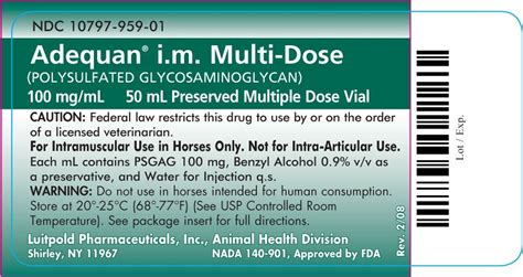 Adequan IM - FDA prescribing information, side effects and uses